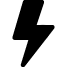 Black lightning bolt symbol on a white background